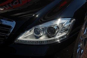 ベンツ W221 後期ルックヘッドライトAMG S65フロントバンパー