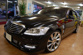 BENZ W221後期ロリンザーエアロ フルキット取り付け 後期ルックライト