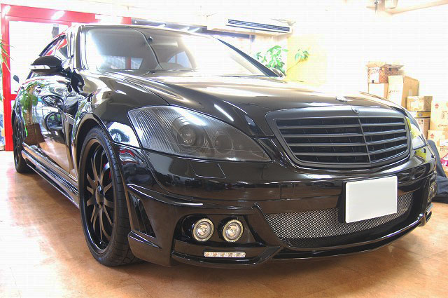 WALD Black Bissonエアロ取り付け ヘッドライトインナーブラック塗装 