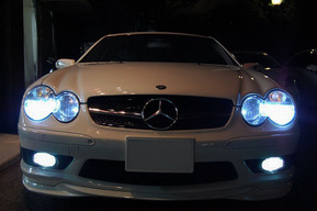 ベンツR230 AMG SL55 フォグランプHID8000k取り付け 純正HID交換