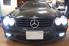 ベンツR230 AMG SL55 フォグランプHIDキット取り付け