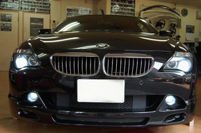 BMW E64 ＬＥＤフォグランプ加工 LEDイカリング取り付け