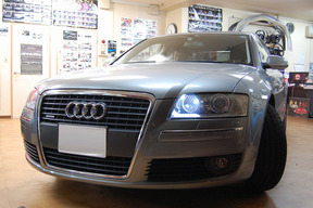 AUDI A8フォグランプHIDキット加工取り付け