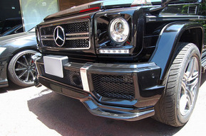 ベンツW463後期G350 AMG G63仕様カスタム G63ルック GOD HANDフロントリップ取り付け