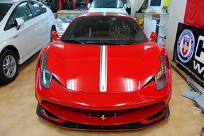 フェラーリ458イタリア ラッピングカスタム トリコロール